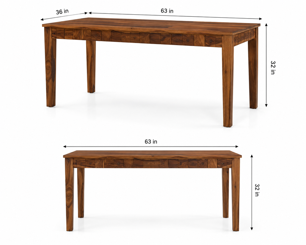 RFD - Royal Furniture Decor 6-Seater Solid Wood Dining Table Set