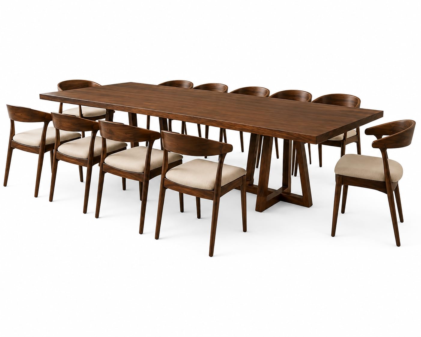 RFD - Royal Furniture Decor Sheesham Wood Dining Table with 10 Chairs