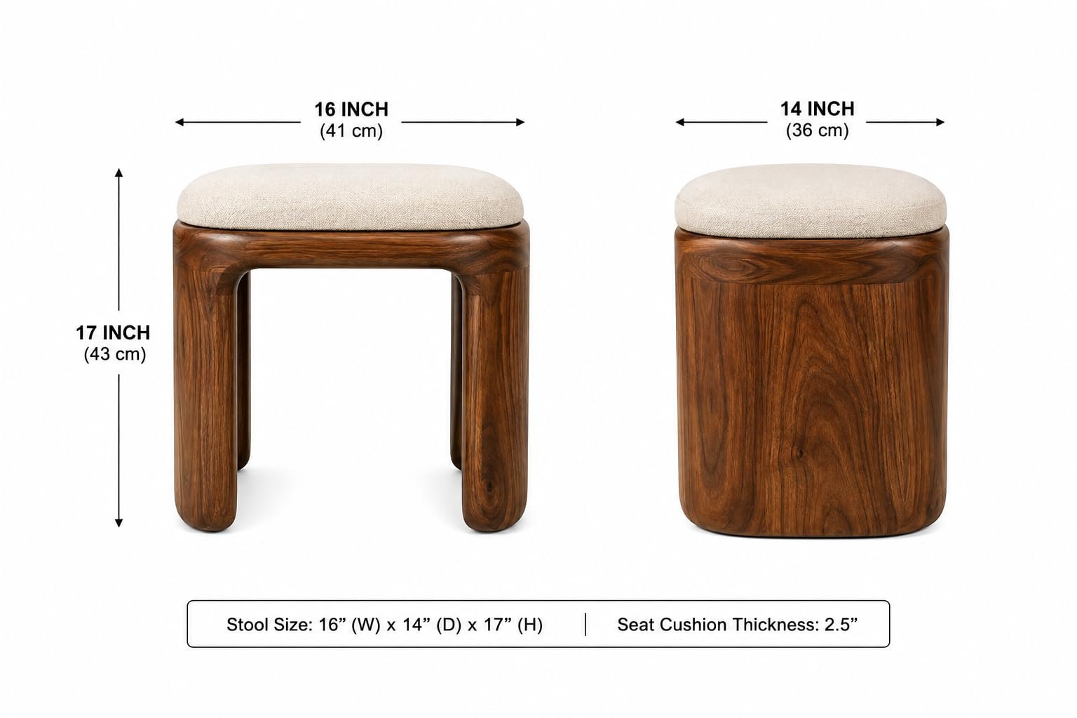 RFD - Royal Furniture Decor Coffee Table with 2 Stools, 127x61 cm
