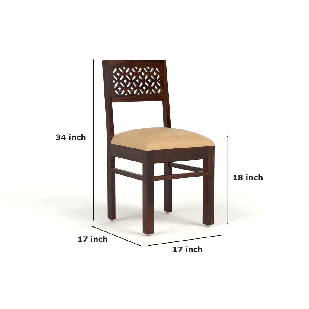 RFD Sheesham Wood Dining Chair Set of 2 | Solid Rosewood Study & Office Chair | Walnut Finish