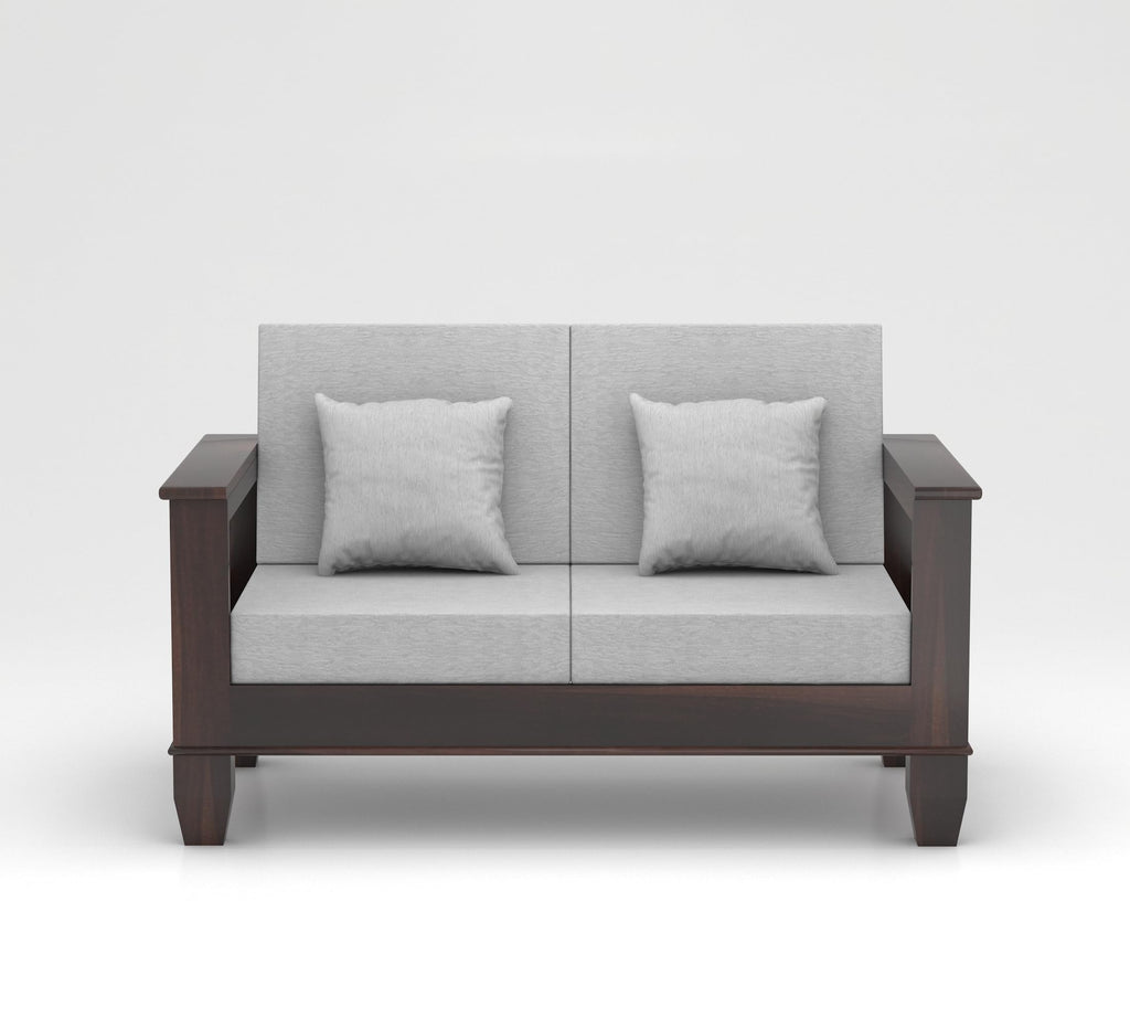RFD Sheesham Wooden 6 Seater Sofa Set (3+2+1) Walnut Finish with Rosewood Cushion & Newspaper Holder