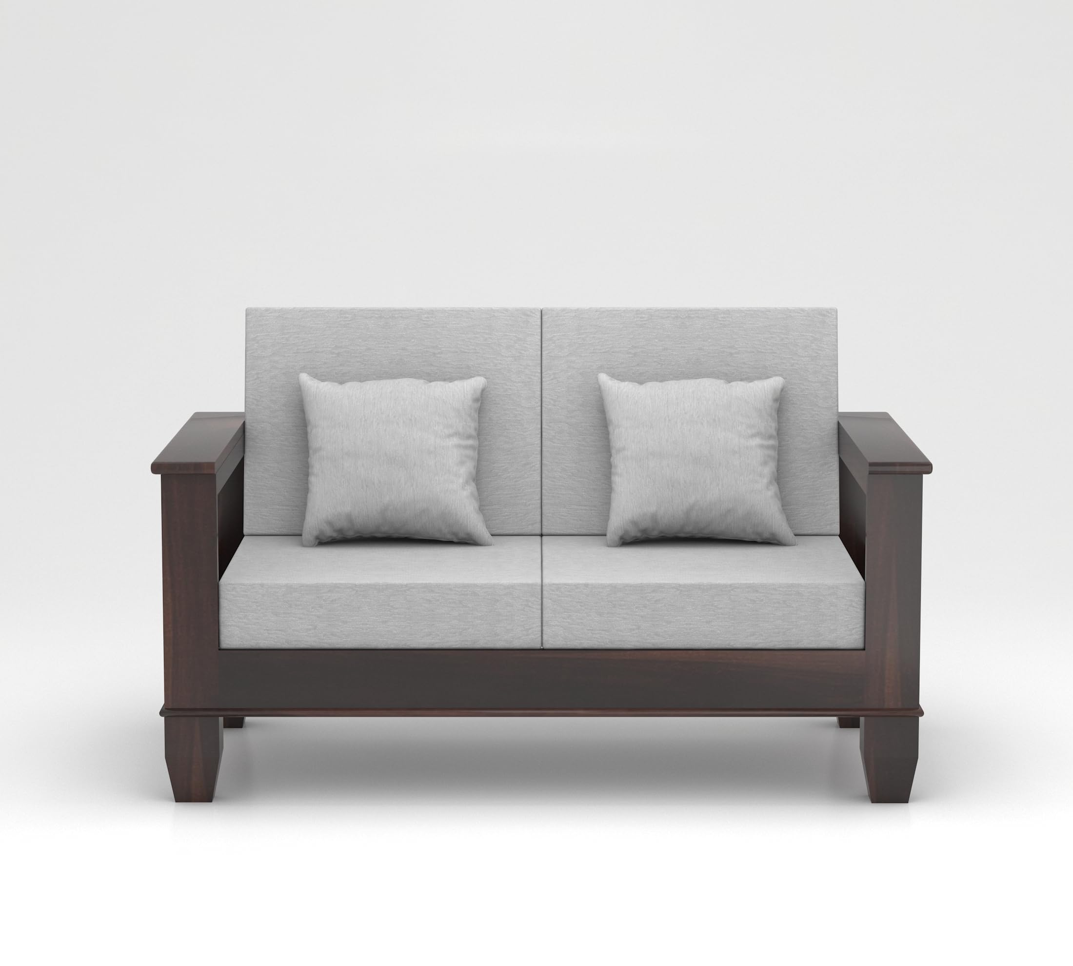 RFD Sheesham Wooden 7 Seater Sofa Set (3+2+2) Walnut Finish with Rosewood Cushion & Newspaper Holder