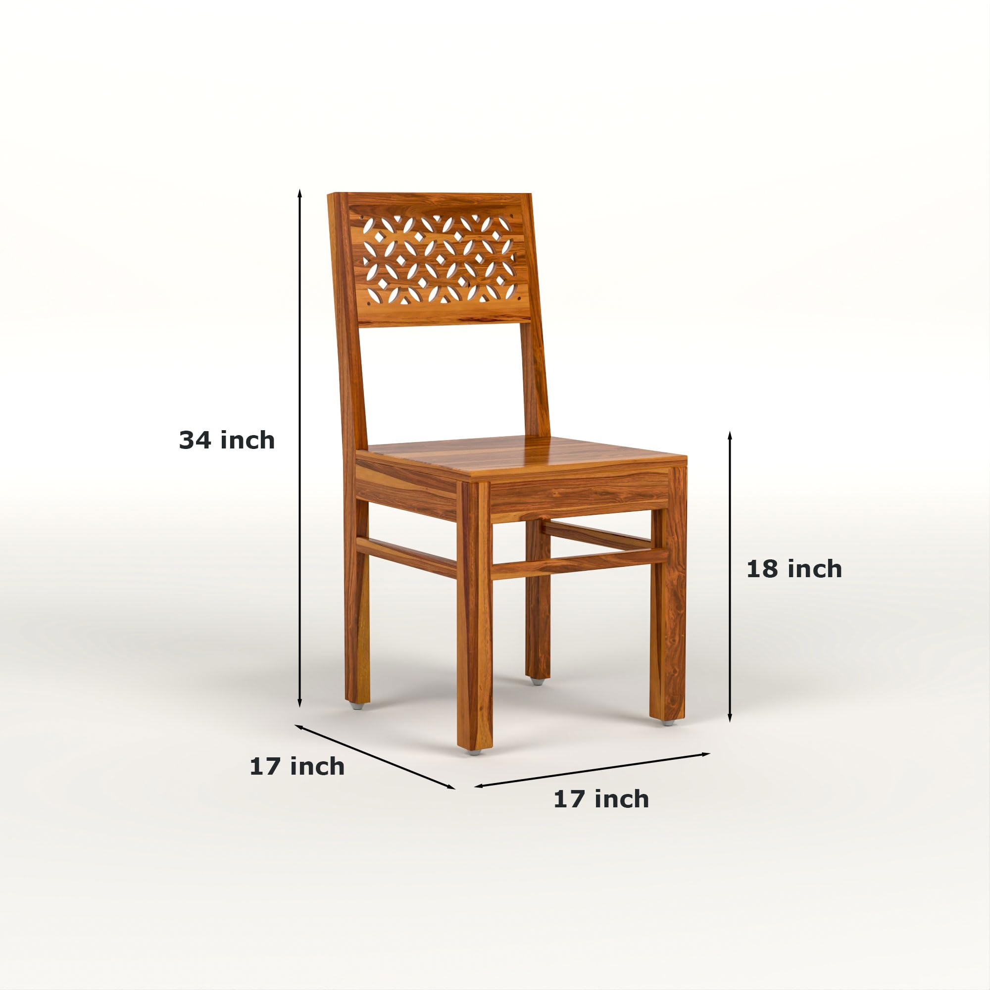 RFD Solid Sheesham Wood 4 Seater Dining Table Set | Honey Finish | Without Cushion
