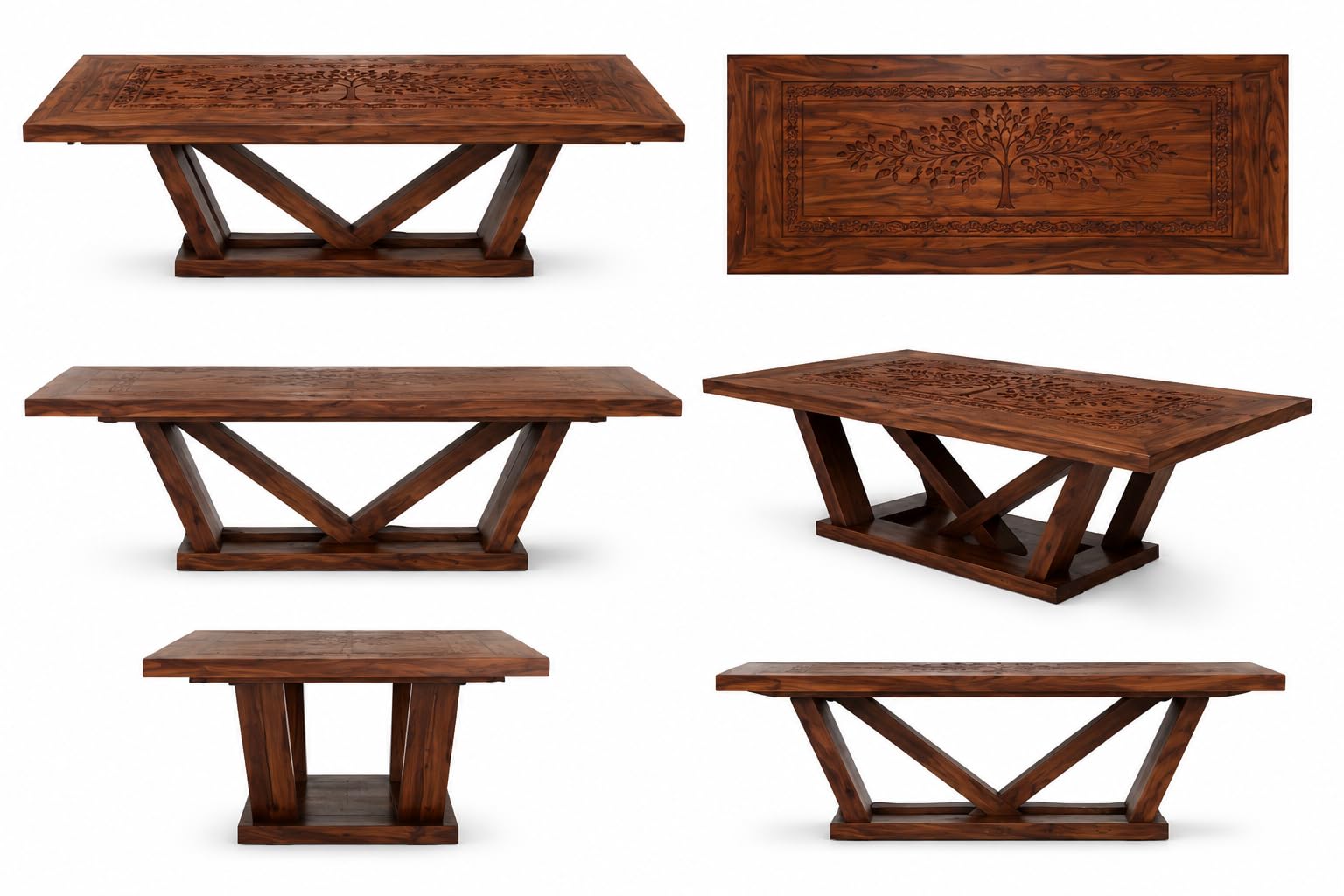 RFD - Royal Furniture Decor 10 Seater Dining Table Set, Sheesham Wood