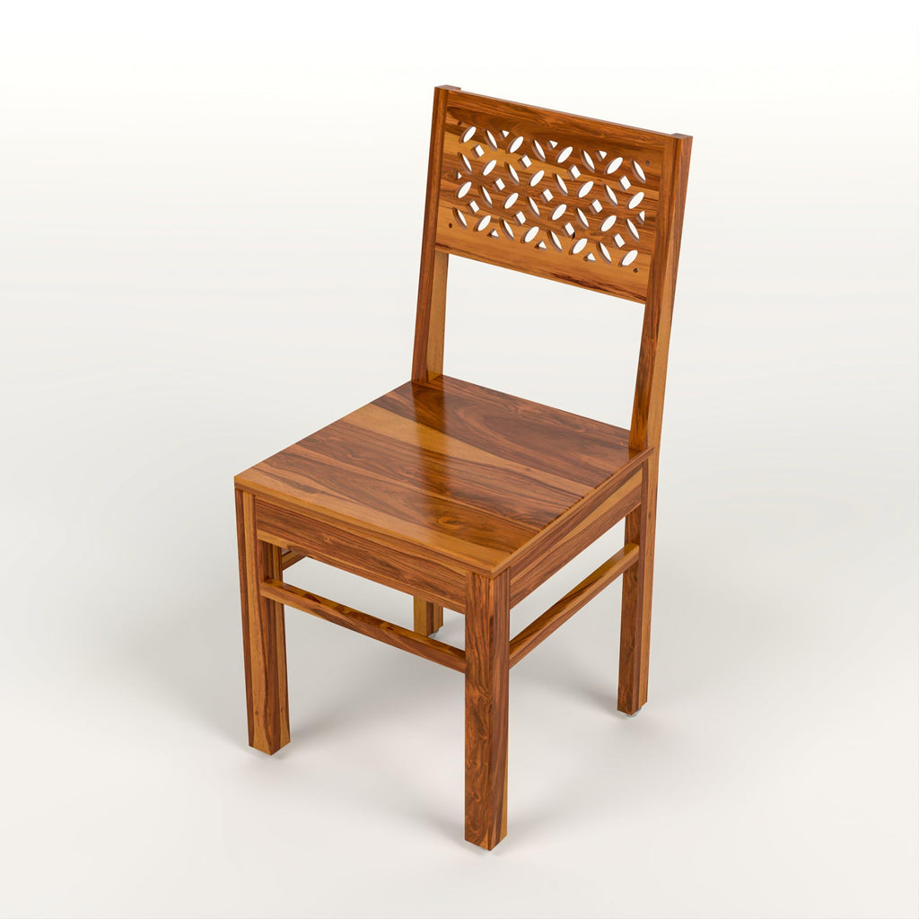 RFD Solid Sheesham Wood 4 Seater Dining Table Set | Honey Finish | Without Cushion