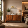 RFD Solid Wood Sideboard with Drawers | Walnut Finish