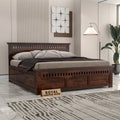 RFD - Royal Furniture Decor Sheesham Wood King Size Bed with Box Storage Wooden Double Bed Cot Bed Furniture for Bedroom Living Room Home (Walnut Finish)