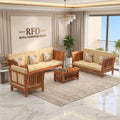 RFD - Royal Furniture Decor Sheesham Wooden 6 Seater Sofa Set for Living Room | Solid Wood Sofa | Rosewood Sofa Set for Home & Office Lounge (Honey, 3+2+1 Seater)