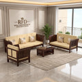 Royal Furniture Decor Sheesham Wooden 6 Seater Sofa Set for Living Room | Solid Wood Sofa | Rosewood Sofa Set for Home & Office Lounge (Walnut, 3+2+1 Seater)