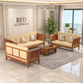 Royal Furniture Decor Sheesham Wooden 7 Seater Sofa Set for Living Room | Solid Wood Sofa | Rosewood Sofa Set for Home & Office Lounge (Honey, 3+2+2 Seater)