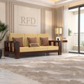 Royal Furniture Decor Sheesham Wooden 3 Seater Sofa, Walnut