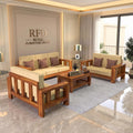 Royal Furniture Decor Sheesham Wooden 7 Seater Sofa Set for Living Room | Solid Wood Sofa | Rosewood Sofa Set for Home & Office | Lounge (Honey, 3+2+2 Seater)