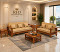 Royal Furniture Decor Sheesham Wooden Sofa Set, Honey, 3+2 Seater