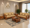 Royal Furniture Decor Sheesham Wooden 6 Seater Sofa Set for Living Room | Rosewood Cushion Sofa with Side Newspaper Holder for Home & Office | Lounge (Honey, 3+3 Seater)