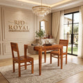 Royal Furniture Decor Solid Sheesham Wood 2 Seater Dining Table Set Without Cushioned Chairs for Dining Room | Living Room | Home & Office | Hotels Restaurant & Cafe (2 Seater, Honey A)