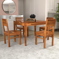 Royal Furniture Decor Solid Sheesham Wood 4 Seater Dining Table Set Without Cushioned Chairs for Dining Room | Living Room | Home & Office | Hotels Restaurant & Cafe (4 Seater, Honey A)