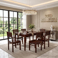 Royal Furniture Decor Solid Sheesham Wood 6 Seater Dining Table Set Without Cushioned Chairs for Dining Room | Living Room | Home & Office | Hotels Restaurant & Cafe (6 Seater, Walnut A)