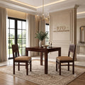 Royal Furniture Decor Solid Sheesham Wood 2 Seater Dining Table Set with Cushioned Chairs for Dining Room | Living Room | Home & Office | Hotels Restaurant & Cafe (2 Seater, Walnut Finish C)