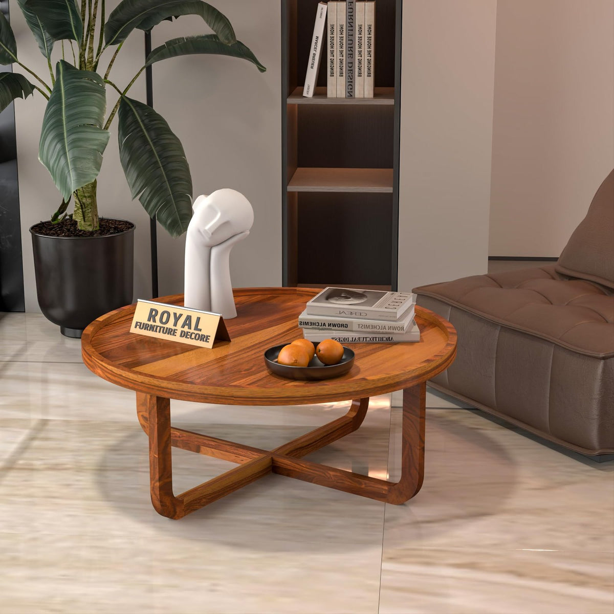 RFD - Royal Furniture Decor Sheesham Wood Round Center Coffee Table