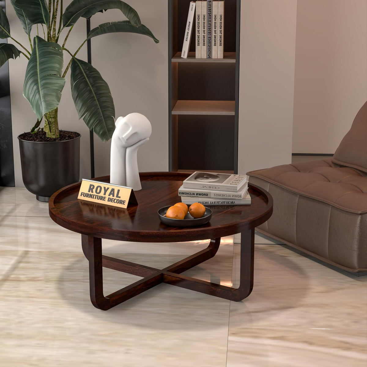 RFD - Royal Furniture Decor Sheesham Wood Round Center Coffee Table