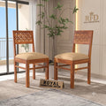 Royal Furniture Decor Sheesham Wooden 2 Dining Chair Set for Living Room | Solid Wood Study Chair for Living Room | Office Chair for Home & Office | Rosewood Chair Set (Set of 2, B-Honey)