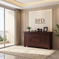 Royal Furniture Decor Solid Sheesham Wood Wooden Cabinet Sideboard with 4 Drawers and 2-Door Storage (Adolph,Walnut)