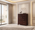 Royal Furniture Decor Solid Sheesham Wood Wooden Sideboard Cabinet with 5 Drawers & 1 Door Chest of Drawer Storafe for Your Living Room, Bedroom (Avalon,Walnut)