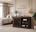 Royal Furniture Decor Solid Sheesham Wood Wooden Sideboard Storage Cabinet : Ideal for Living Room and Bedroom with Without Drawers and 6-Shelf Storage (Ralph,Walnut)
