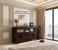 Royal Furniture Decor Solid Sheesham Wood Wooden Cabinet Sideboard with 6 Shelves and 3-Door Storage (Eugene,Walnut)