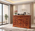 Royal Furniture Decor Solid Sheesham Wood Wooden Sideboard Cabinet with 4 Drawers and 2-Door Storage for Your Living Room, Bedroom Storage (Sean,Honey)
