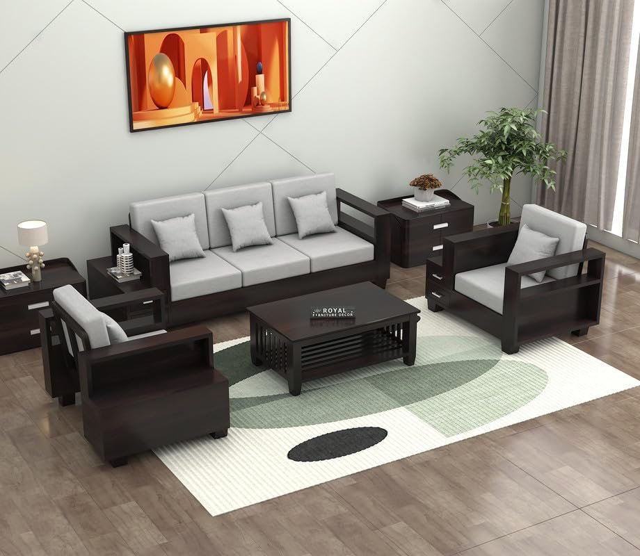 Royal Furniture Decor Sheesham Wooden 5 Seater Sofa Set