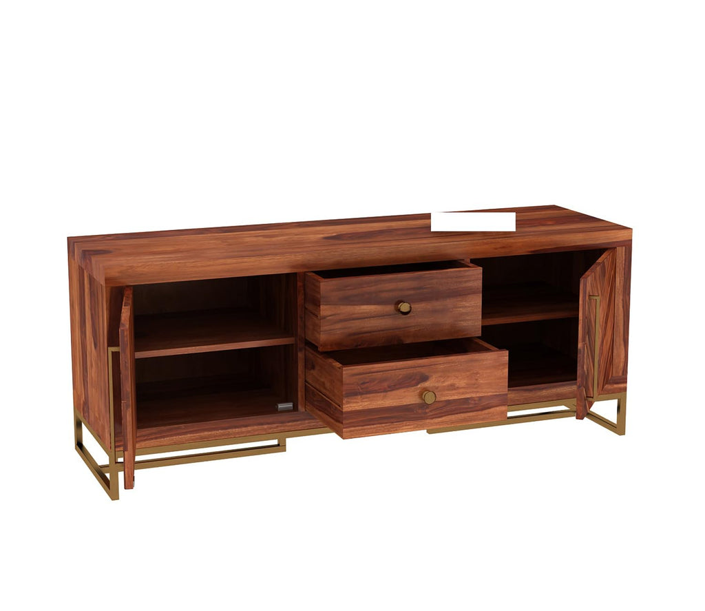 RFD - Royal Furniture Decor Solid Sheesham Wood TV Unit | Jett | Honey | 55-Inch