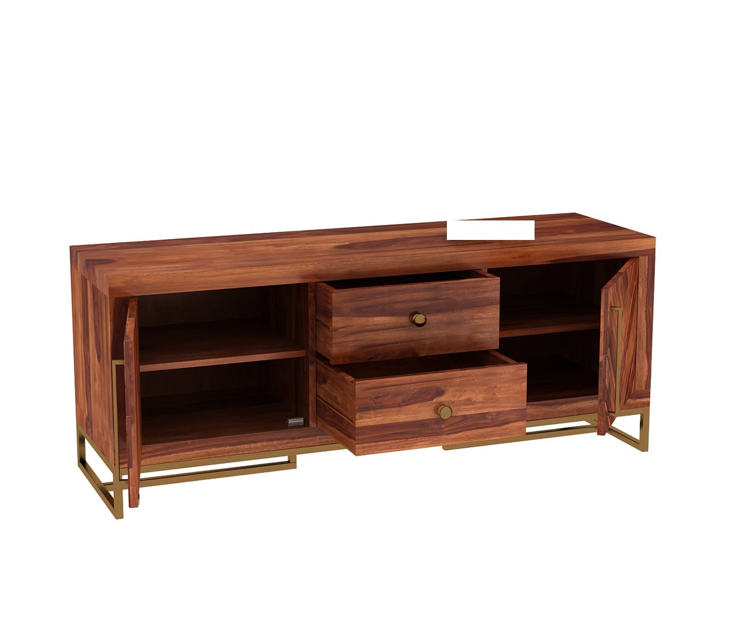 RFD - Royal Furniture Decor Solid Sheesham Wood TV Unit | Jett | Honey | 55-Inch