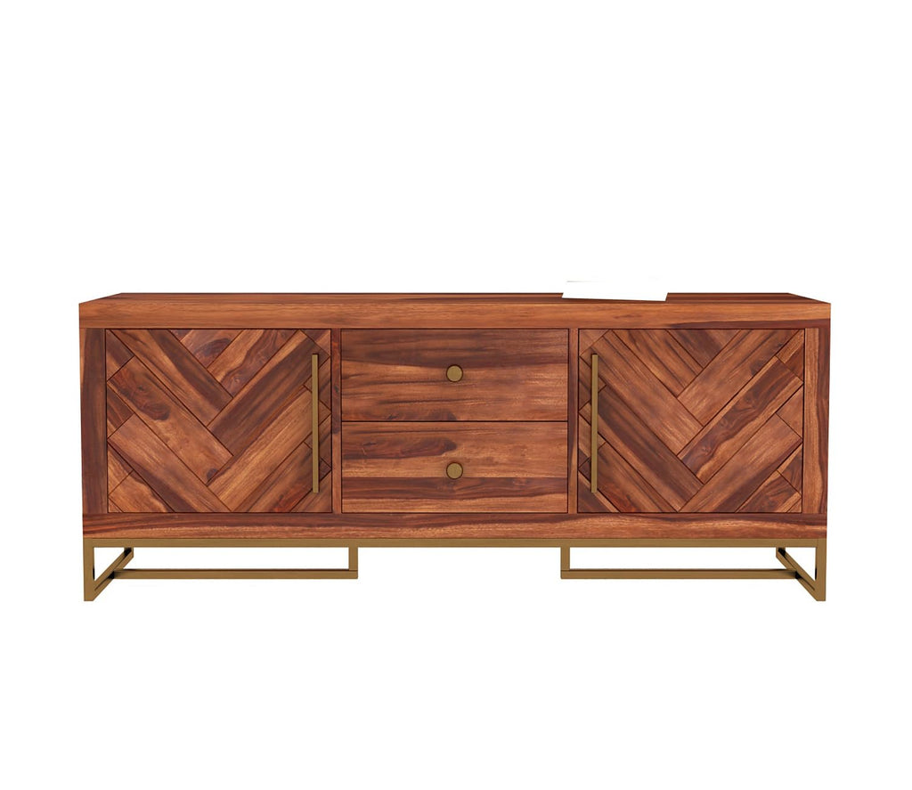 RFD - Royal Furniture Decor Solid Sheesham Wood TV Unit | Jett | Honey | 55-Inch