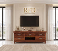 RFD - Royal Furniture Decor Solid Sheesham Wood TV Unit for Bedroom with 5 Drawers and 1 Shelf - Stylish Storage Solution - Accommodates up to 65-inch TV (Allan, Honey)