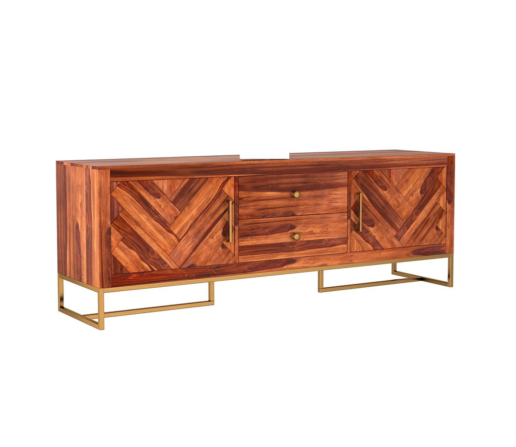 RFD - Royal Furniture Decor Solid Sheesham Wood TV Unit | Jett | Honey