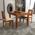 Royal Furniture Decor Solid Sheesham Wood 2 Seater Dining Table Set with Cushioned Chairs for Dining Room | Living Room | Home & Office | Hotels Restaurant & Cafe (2 Seater, Honey Finish B)