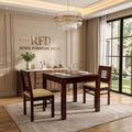 Royal Furniture Decor Solid Sheesham Wood 2 Seater Dining Table Set with Cushioned Chairs for Dining Room | Living Room | Home & Office | Hotels Restaurant & Cafe (2 Seater, Walnut Finish B)