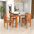 Royal Furniture Decor Solid Sheesham Wood 4 Seater Dining Table Set Without Cushioned Chairs for Dining Room | Living Room | Home & Office | Hotels Restaurant & Cafe (4 Seater, Honey D)