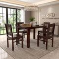 Royal Furniture Decor Solid Sheesham Wood 4 Seater Dining Table Set Without Cushioned Chairs for Dining Room | Living Room | Home & Office | Hotels Restaurant & Cafe (4 Seater, Walnut D)