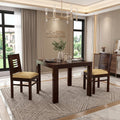 Royal Furniture Decor Solid Sheesham Wood 2 Seater Dining Table Set with Cushioned Chairs for Dining Room | Living Room | Home & Office | Hotels Restaurant & Cafe (2 Seater, Walnut Finish D)
