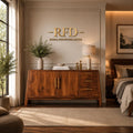 RFD - Royal Furniture Decor Solid Wood Sideboard with Drawers, Walnut