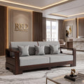 RFD - Royal Furniture Decor Solid Wood 3 Seater Sofa with Fabric Cushions