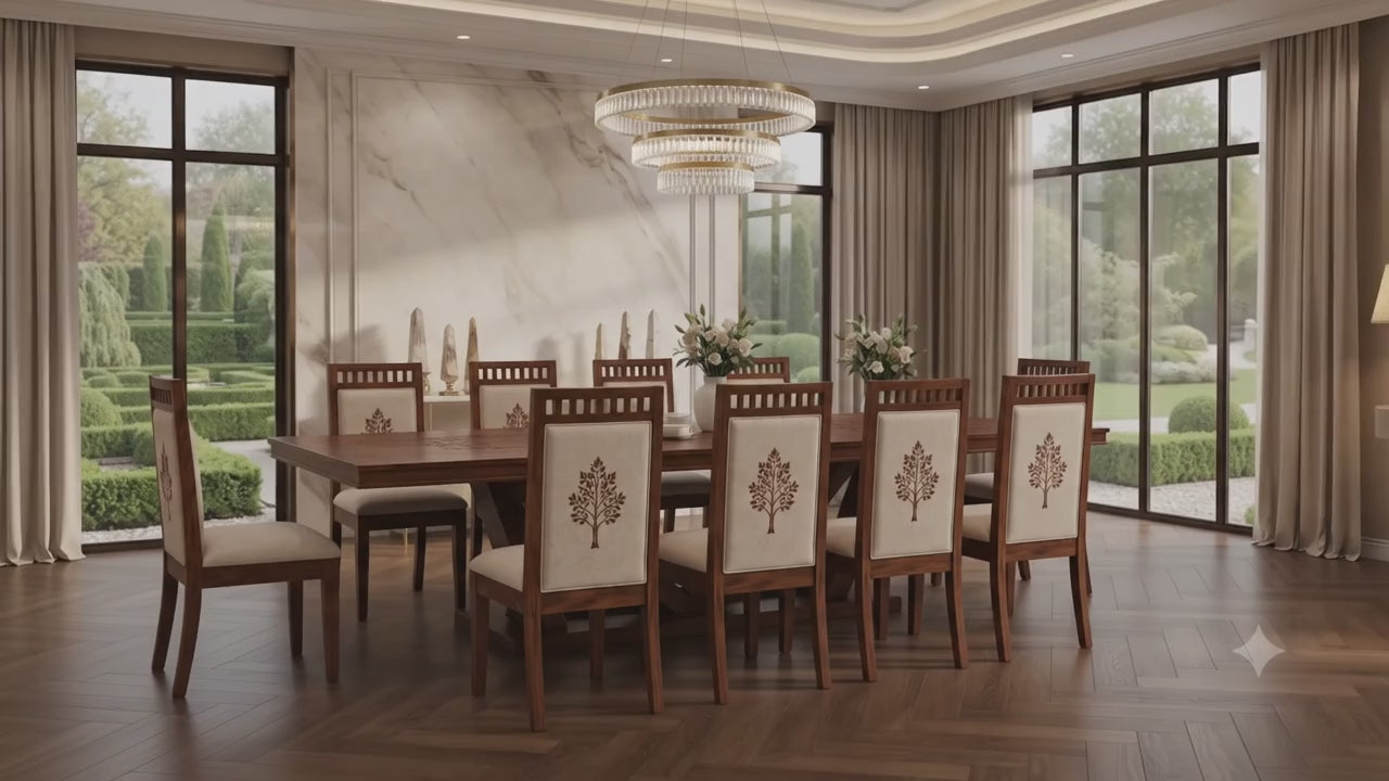 RFD - Royal Furniture Decor 10 Seater Dining Table Set, Sheesham Wood